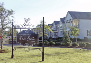 White Gables properties and neighborhood sign inSummerville, South Carolina